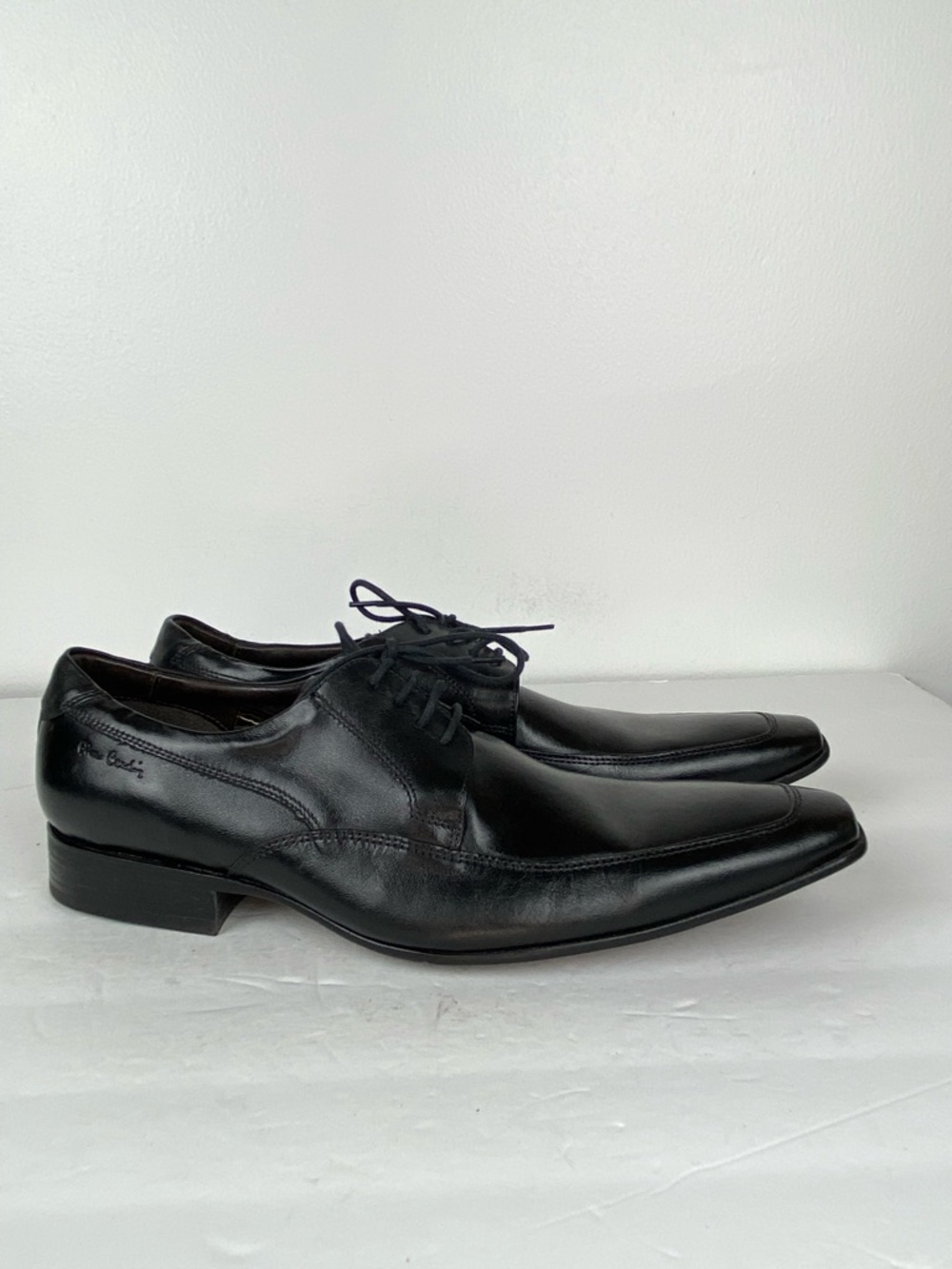 Pierre Cardin Men's Lace Up Dress Shoes Size 44 US 10.5-11 Black Leather Preppy